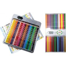 DOMS Majestic Basket 24 Groove Colour Pencils Alongwith 28 Shades of Plastic Crayons Colour