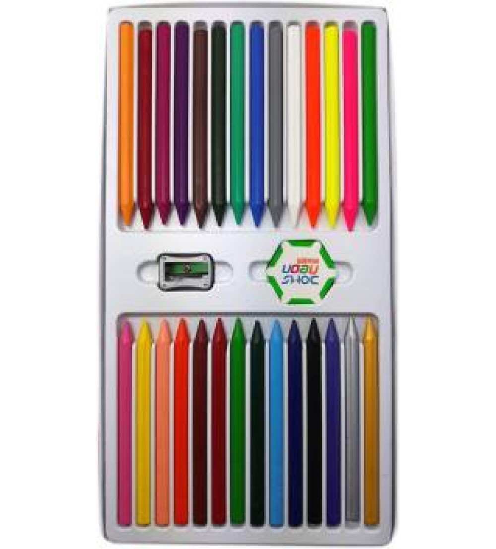 DOMS Majestic Basket 24 Groove Colour Pencils Alongwith 28 Shades of Plastic Crayons Colour