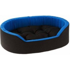 Dogerman Reversible Super Soft Velvet Foam Rectangular Cat Dog Pet Bed S Pet Bed  (Blue, Black)