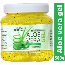 ELINA Aloe Vera Gel "Enriched With Vitamin E Micro-beads"- Multipurpose Gel for Skin and Hair "500g"  (500 g)