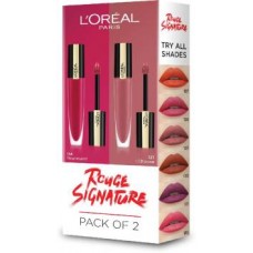 L'OREAL PARIS Rouge Signature pack of 2 (shade 114 + 121), 14g  (114 + 121, 14 ml)