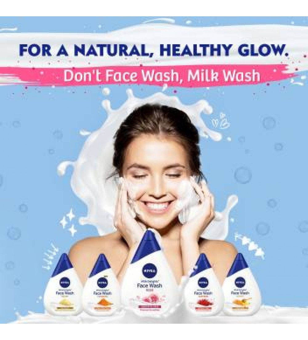 NIVEA Milk Delights Caring Rosewater For Sensitive Skin Face Wash  (50 ml)