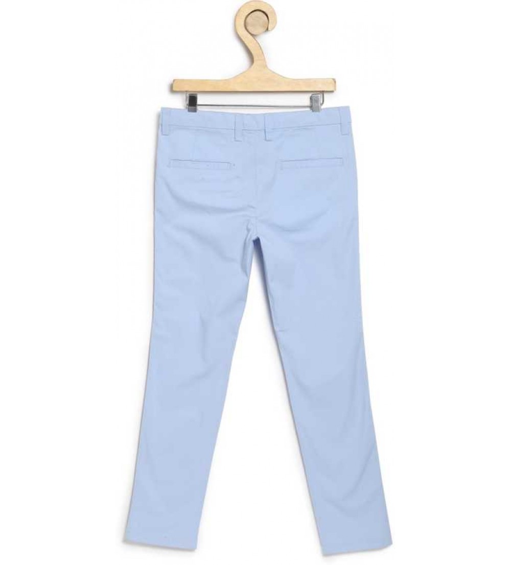 Allen Solly  Regular Fit Boys Blue Pure Cotton Trousers