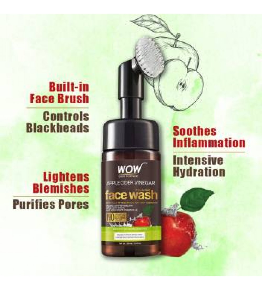 WOW Skin Science Apple Cider Vinegar Foaming - No Parabens, Sulphate Face Wash  (100 ml)
