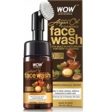 WOW Skin Science Moroccan Argan Oil Foaming with Built-in Brush - contains Argan Oil & Aloe Extracts - for Dry to Normal Skin - No Parabens, Sulphate, Silicones & Synthetic Color - 100mL Face Wash  (100 ml)