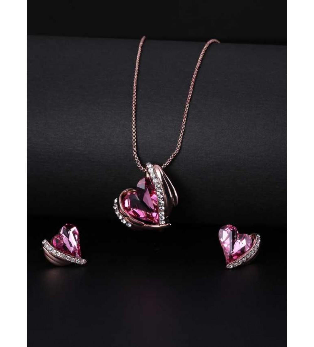 Yellow Chimes  Copper Jewel Set  (Pink, Rose Gold)