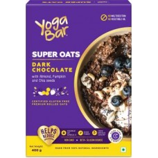 Yogabar Super Oats Dark Chocolate 400g, Premium Rolled Oats with Almond, Pumpkin and Chia Seeds, Non-GMO, Certified Gluten Free  (400 g, Box)