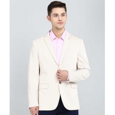 Arrow  Self Design Tuxedo Style Formal Men Full Sleeve Blazer  (Beige)