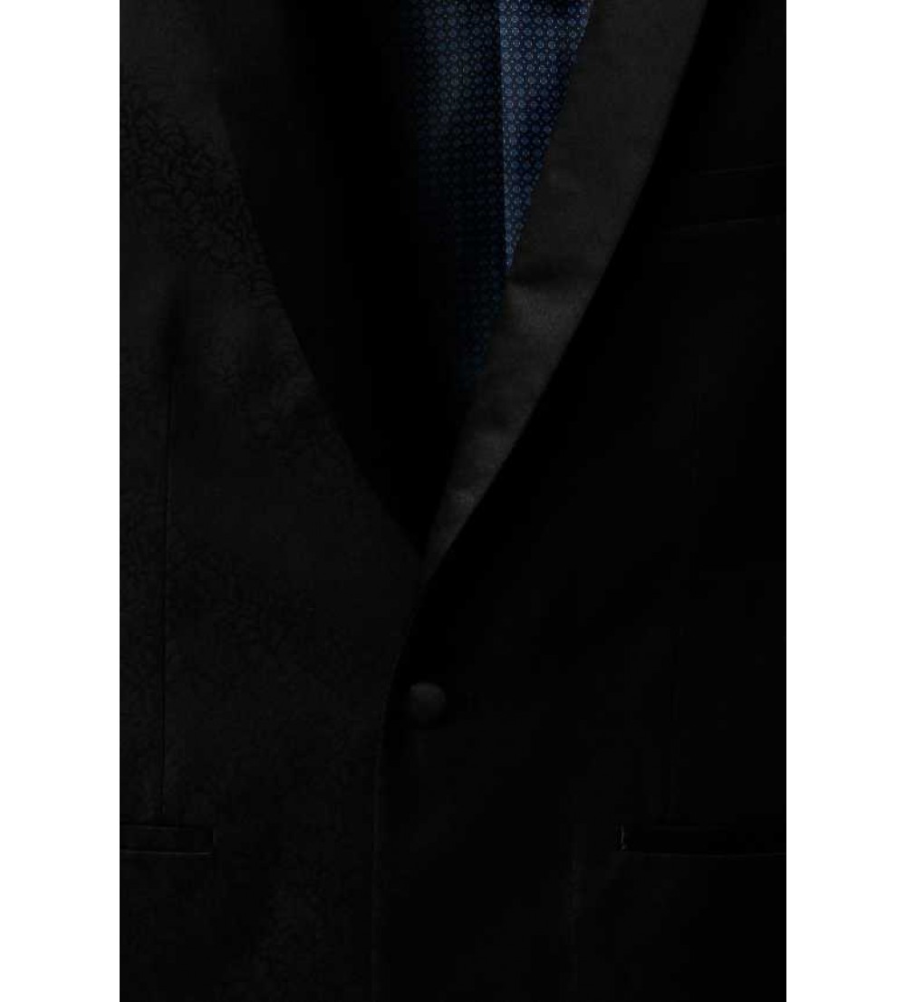 Peter England  Solid Single Breasted Party Men Blazer  (Black)