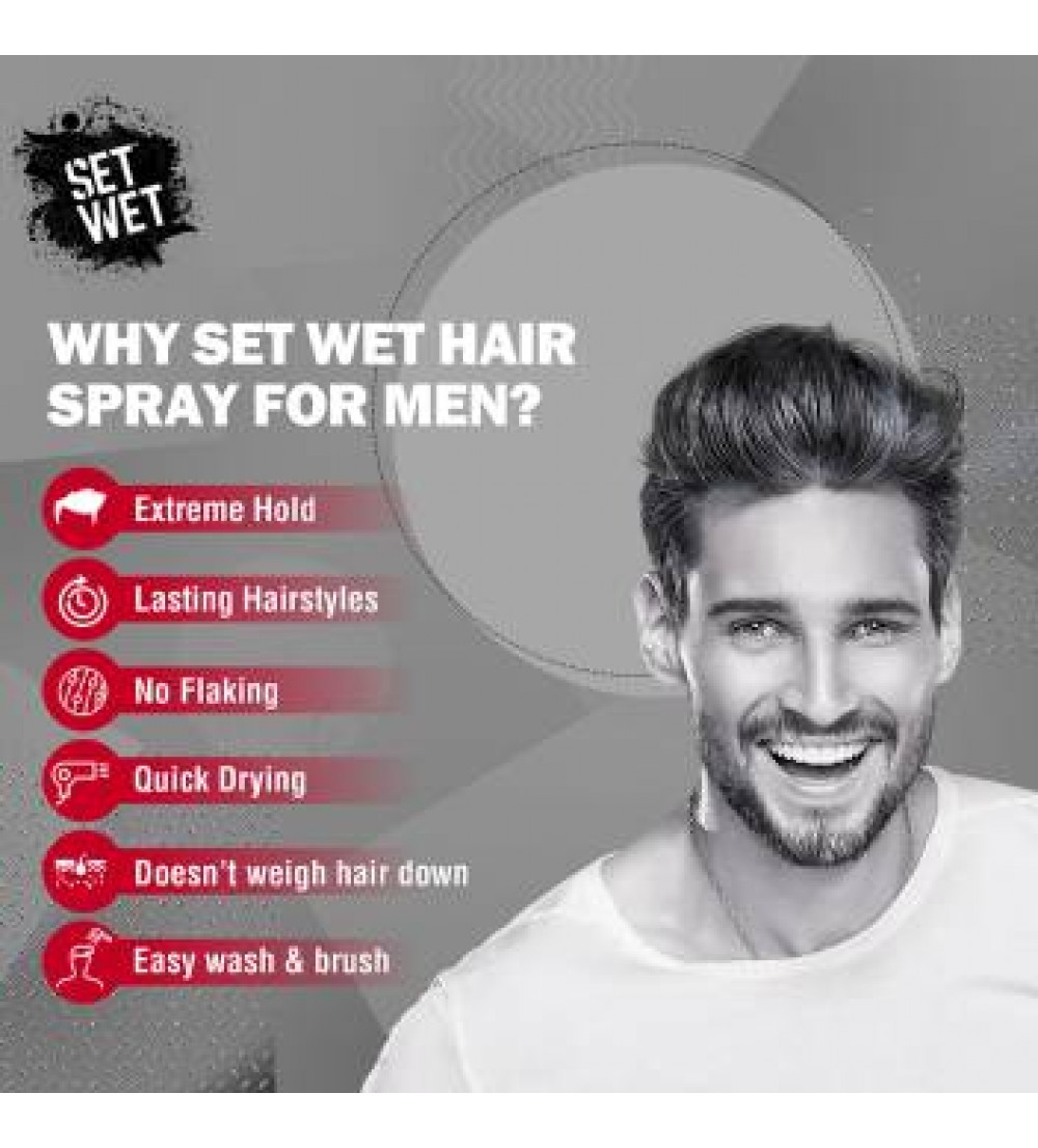Set Wet Extreme Hold Styling Hair Spray for Men